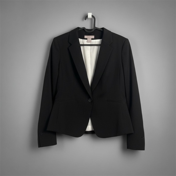 H&M Jackets & Blazers - H&M Blazer Womens Size 6 Navy Blue Classic Single Button Professional Jacket